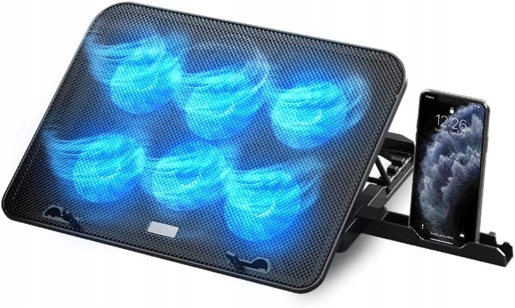 Chladicí Podložka Pro Notebook 12–17" 6 Ventilátorů Led 5 Úrovní