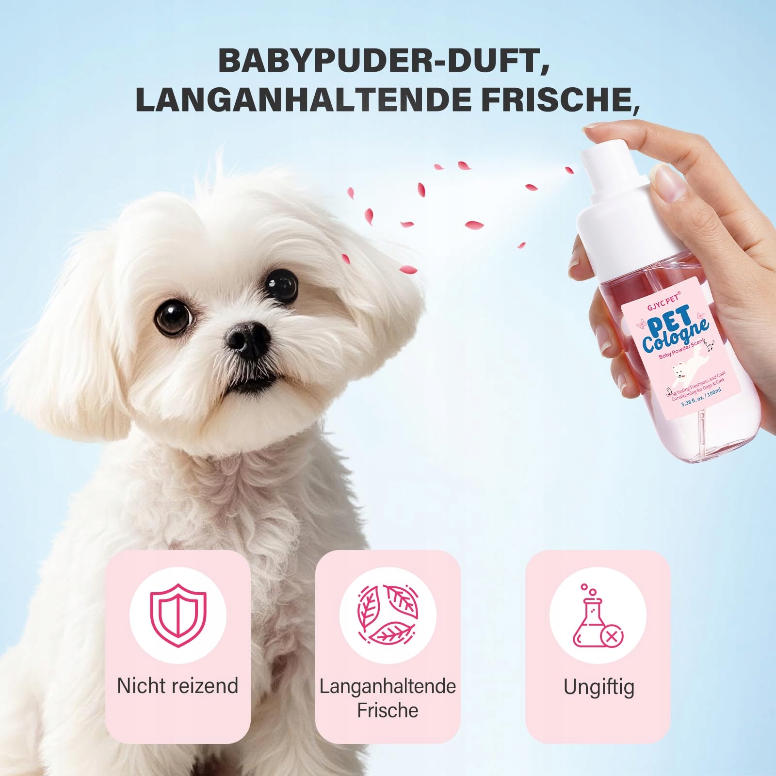 GJYC PET Spray Dla Psów I Kotów O Zapachu Pudru Długotrwały Dezodorant — miniatura 5