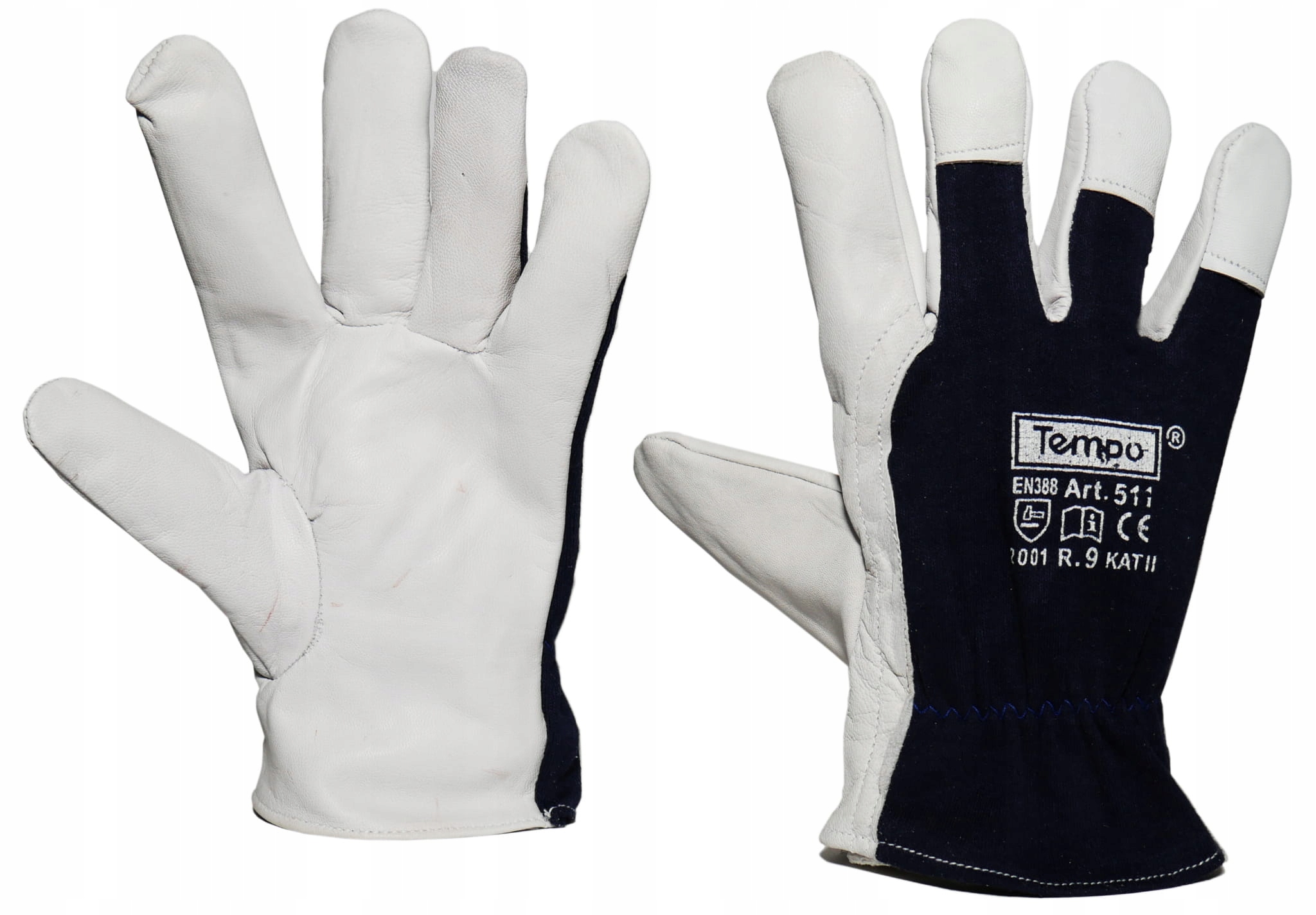 RĘKAWICE skórzane monterskie manualne KOZIA SKÓRA