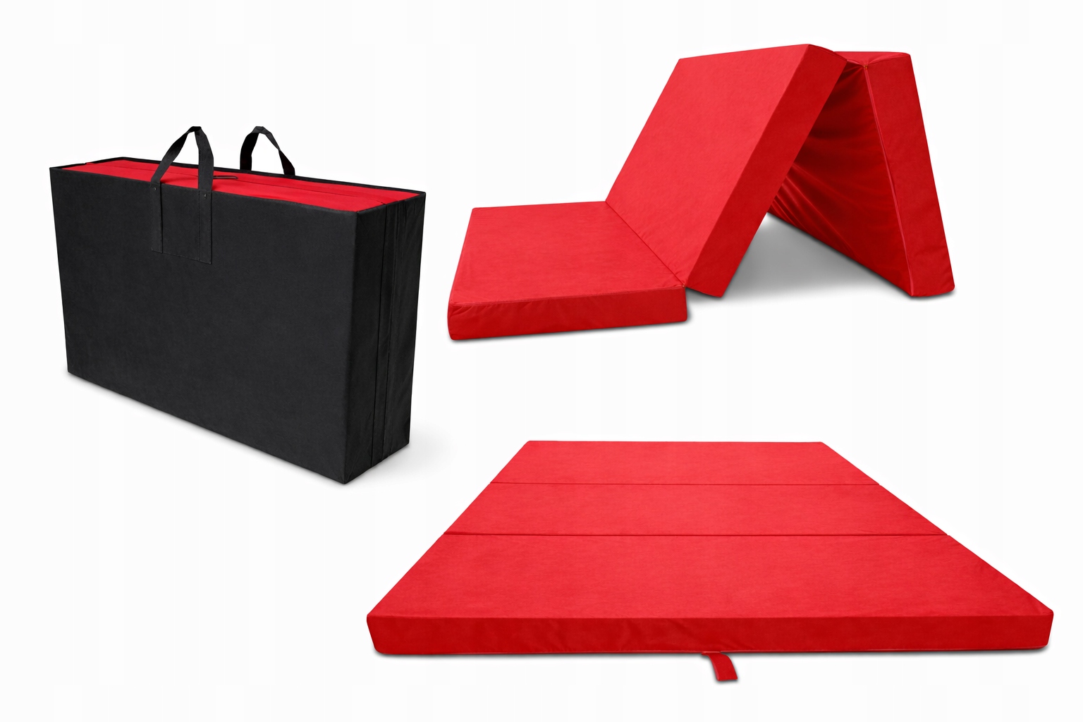 Rozkladací turistický matrac na kreslo 200x120x10 cm, skladací, Červený Taška