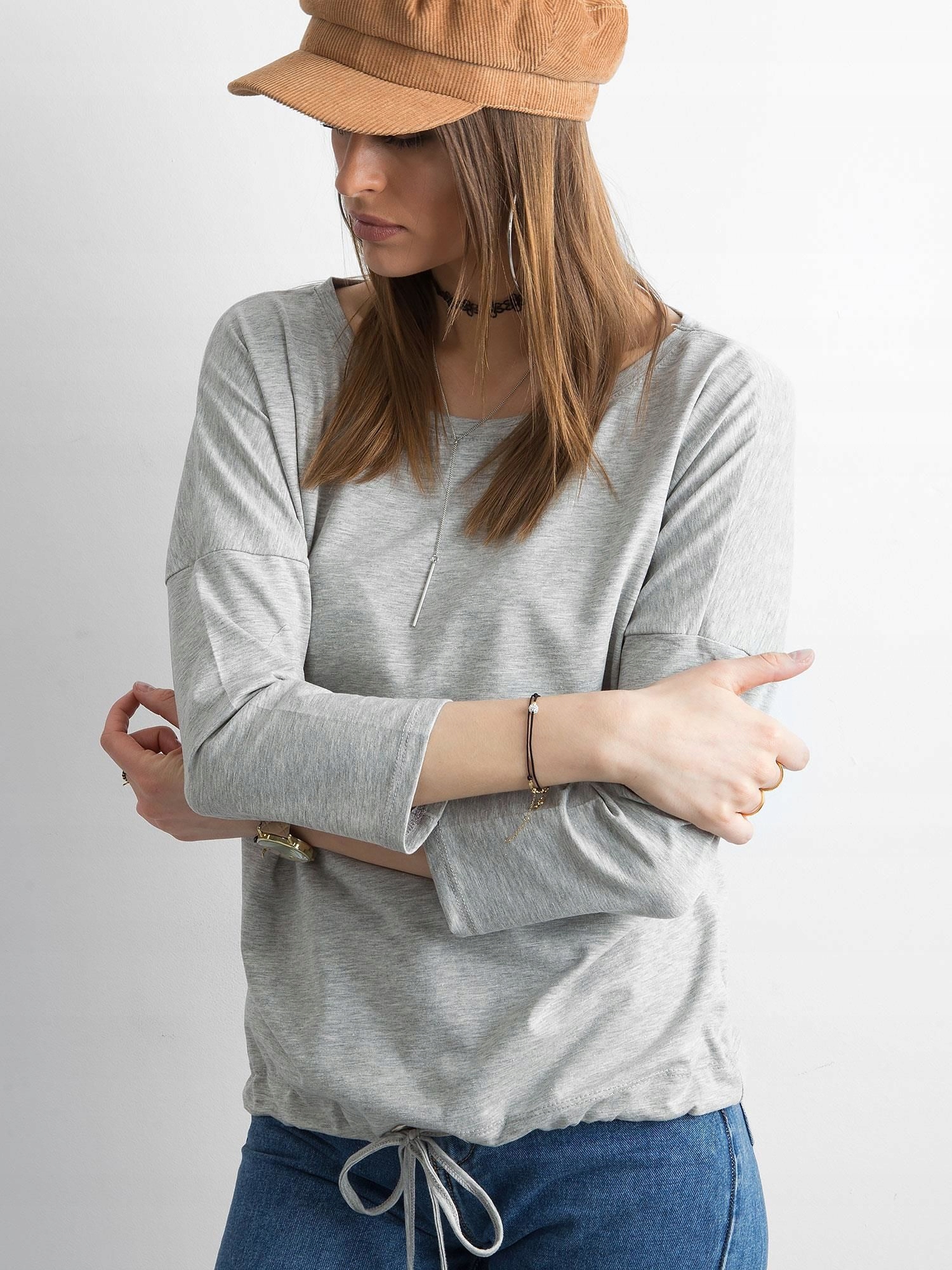 Szara BLUZKA DAMSKA bawełna kolory Rozmiar S