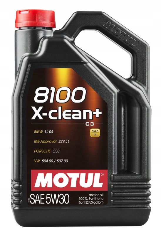 5L Motul 8100 X-clean+ 5W30 C3 Vw 504 507 Bmw LL-04