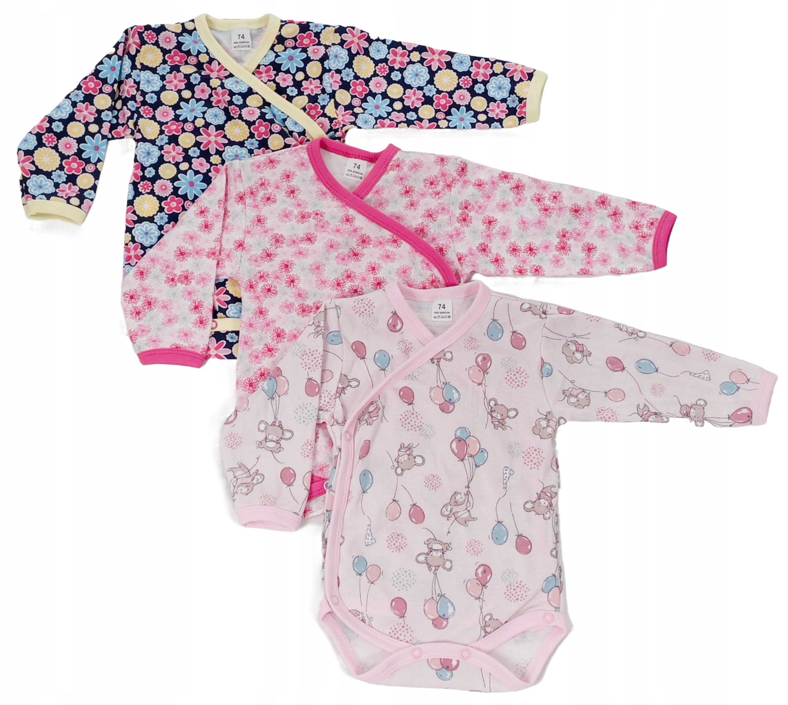 

Body Kopertowe 68 rozpinane niemowlęce 3-pack