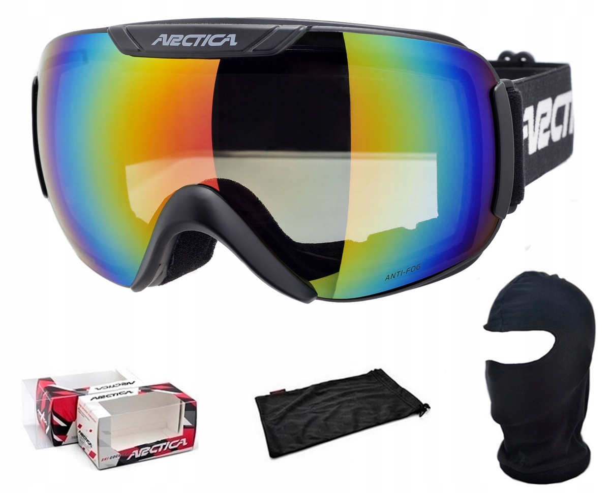 Lyžařské brýle Arctica G-117B s úpravou proti zamlžování, zrcadlem a kuklou Bonus