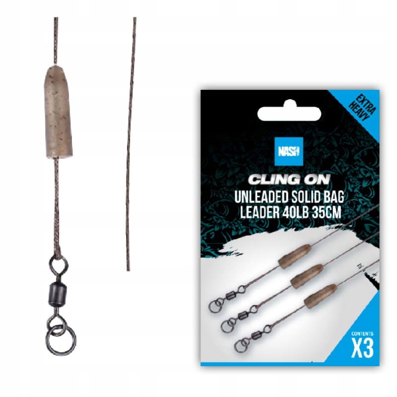 Nash Ready Tied Unleaded Solid Bag Leader 35cm
