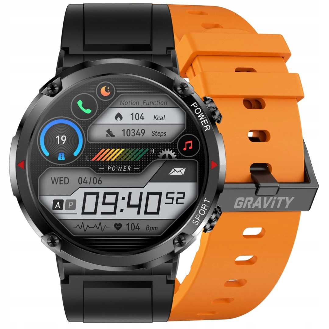 Chytré Hodinky Gravity GT21-2 Sportovně Elegantní Oranžovo-černé