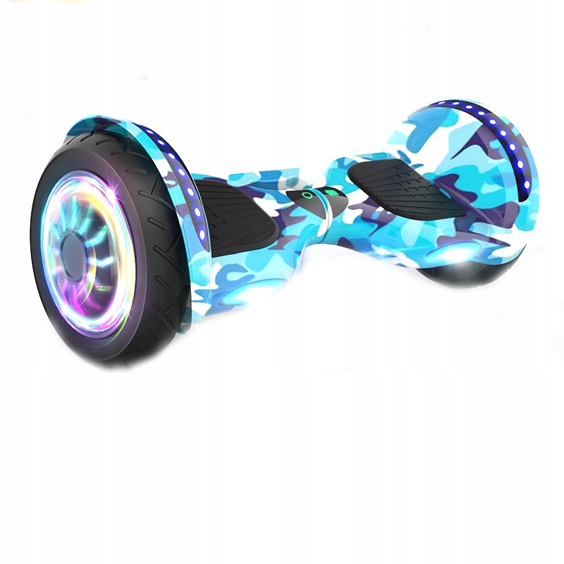 Elektrická Skateboardová Deska Hoverboard Velká Kola 10“ Rgb Led Bluetooth