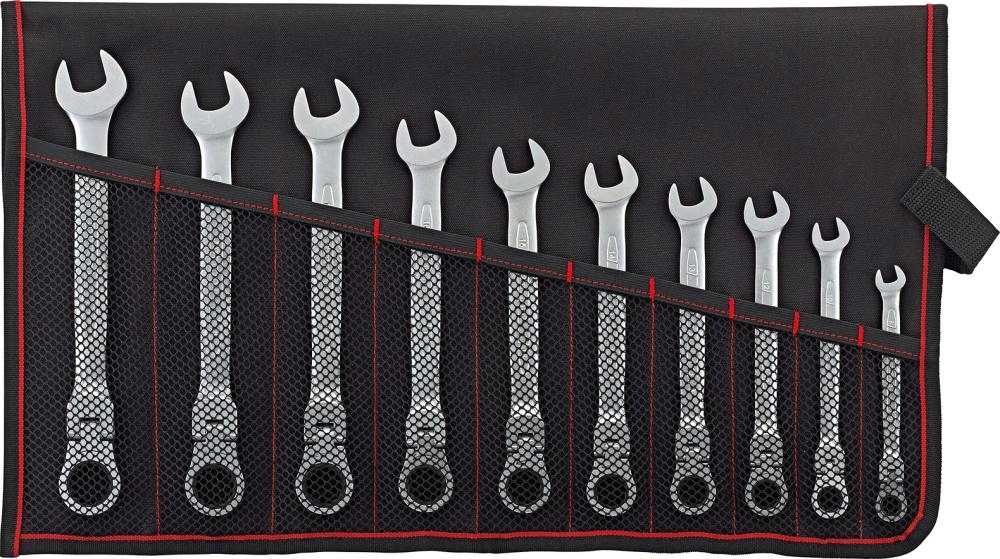Sada plochých kľúčov s račňou 8-19 mm 10-dielna v puzdre Format
