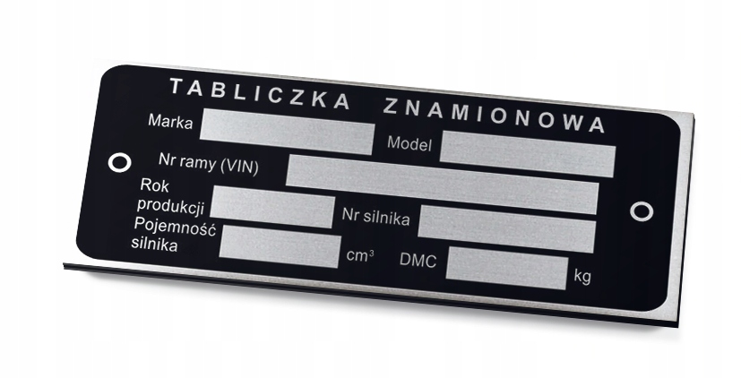 Tabliczka znamionowa MOTOR MOTOCYKL - wybita