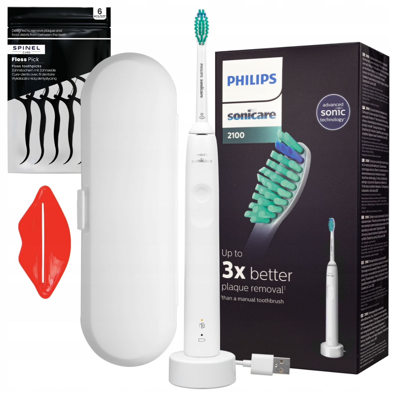 Szczoteczka Soniczna Philips Sonicare Dodatki Białe Etui