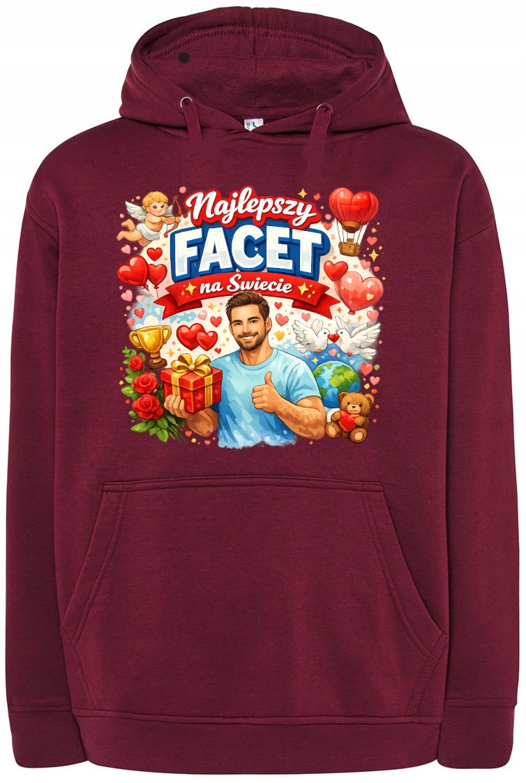 Mikina s kapucí Nejlepší chlap na světě, Valentýn r.XXL