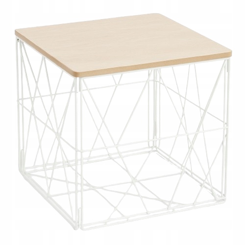 Čtvercový Stolek S Košem Skládací 40x40x40 cm, módní skandinávský styl