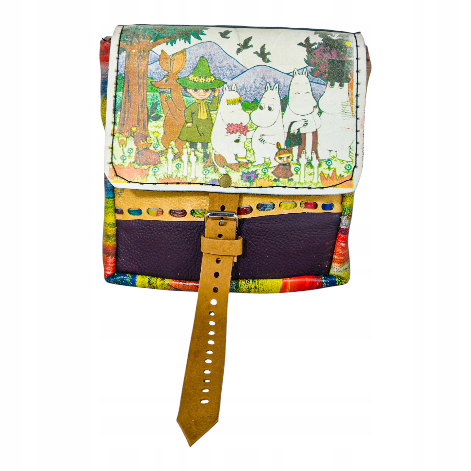 Tm Kabelka Malá Kožená Ruční Práce Údolí Mumínků