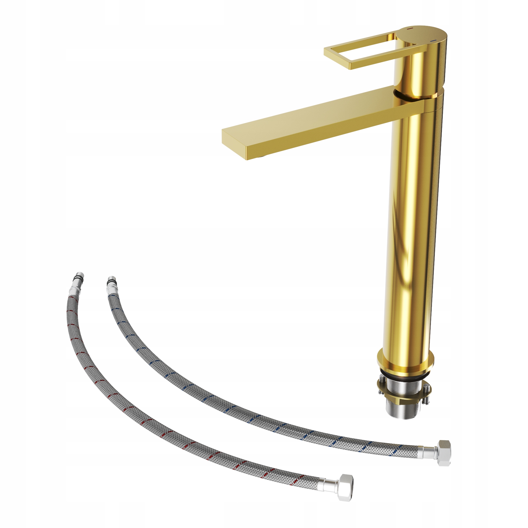 Umývadlová Batéria Zlatá Armáda Vysoká Kúpeľňová Mosadzná Stojaca Kohútiková