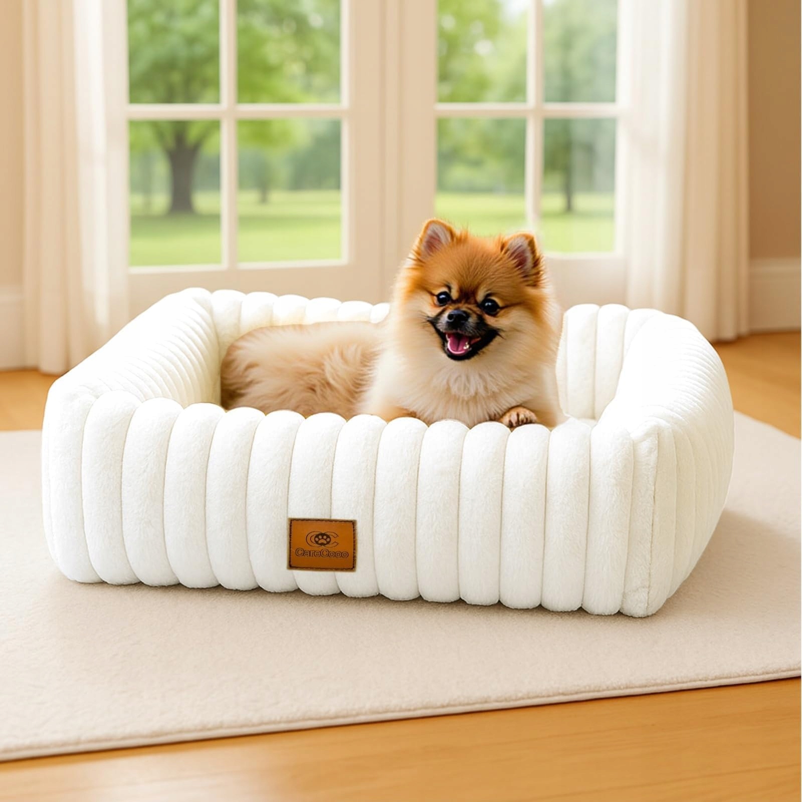 Levně Carecooo Pelíšek pro psy a kočky Omyvatelné Měkké Bílé Velikost S