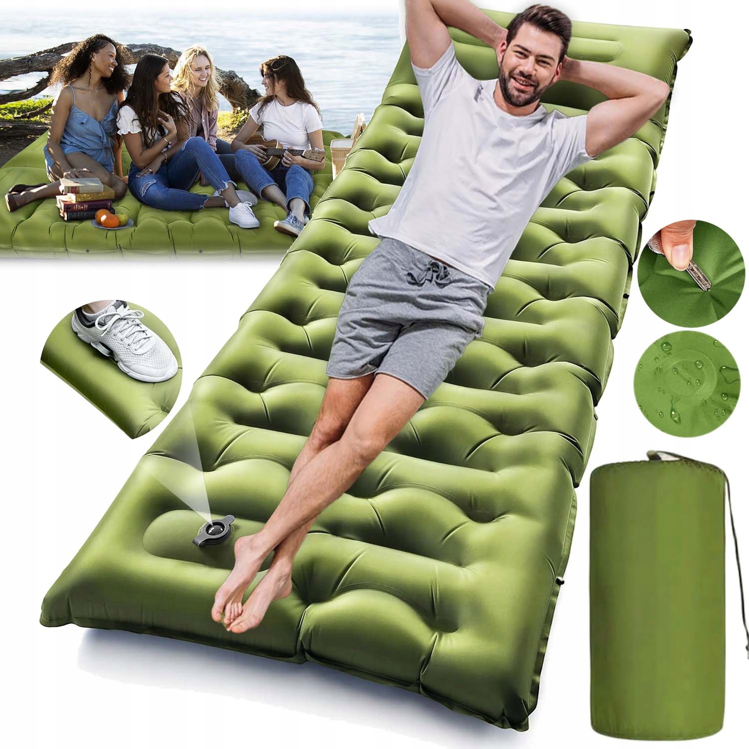 Samonafukovací Karimatka 190*70*15 CM S Polštářkem Pro Kempování A Cestování