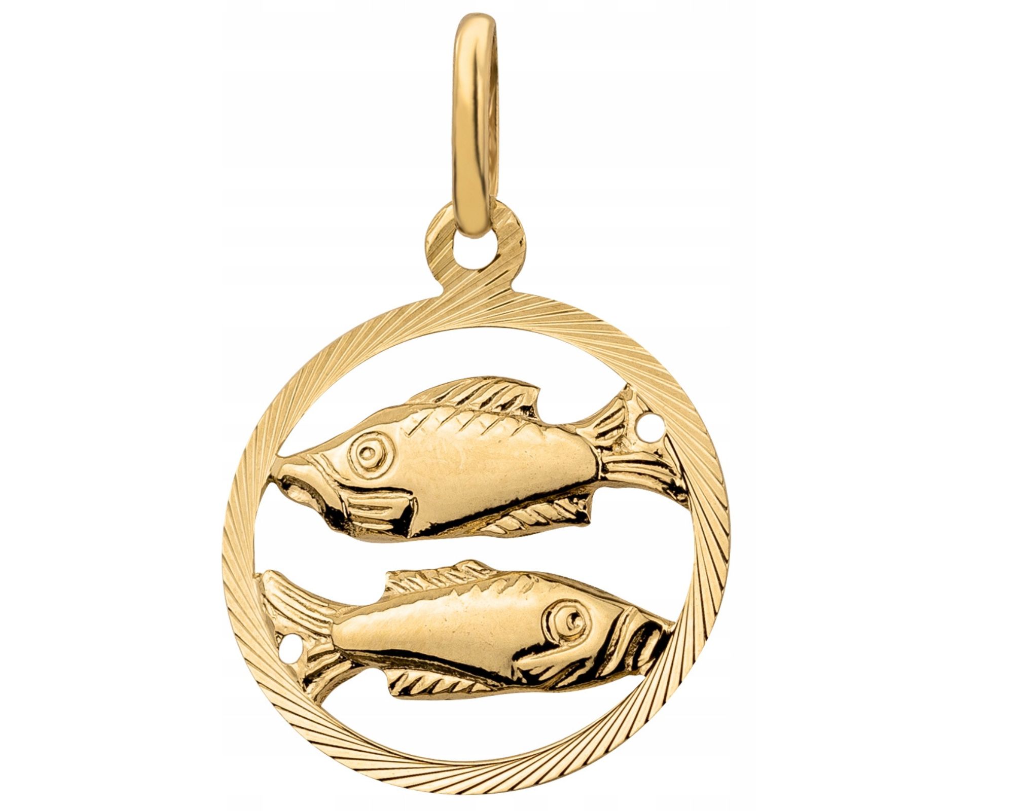 Zlatý přívěsek přívěsek zvěrokruh Ryby 585 Gravírování