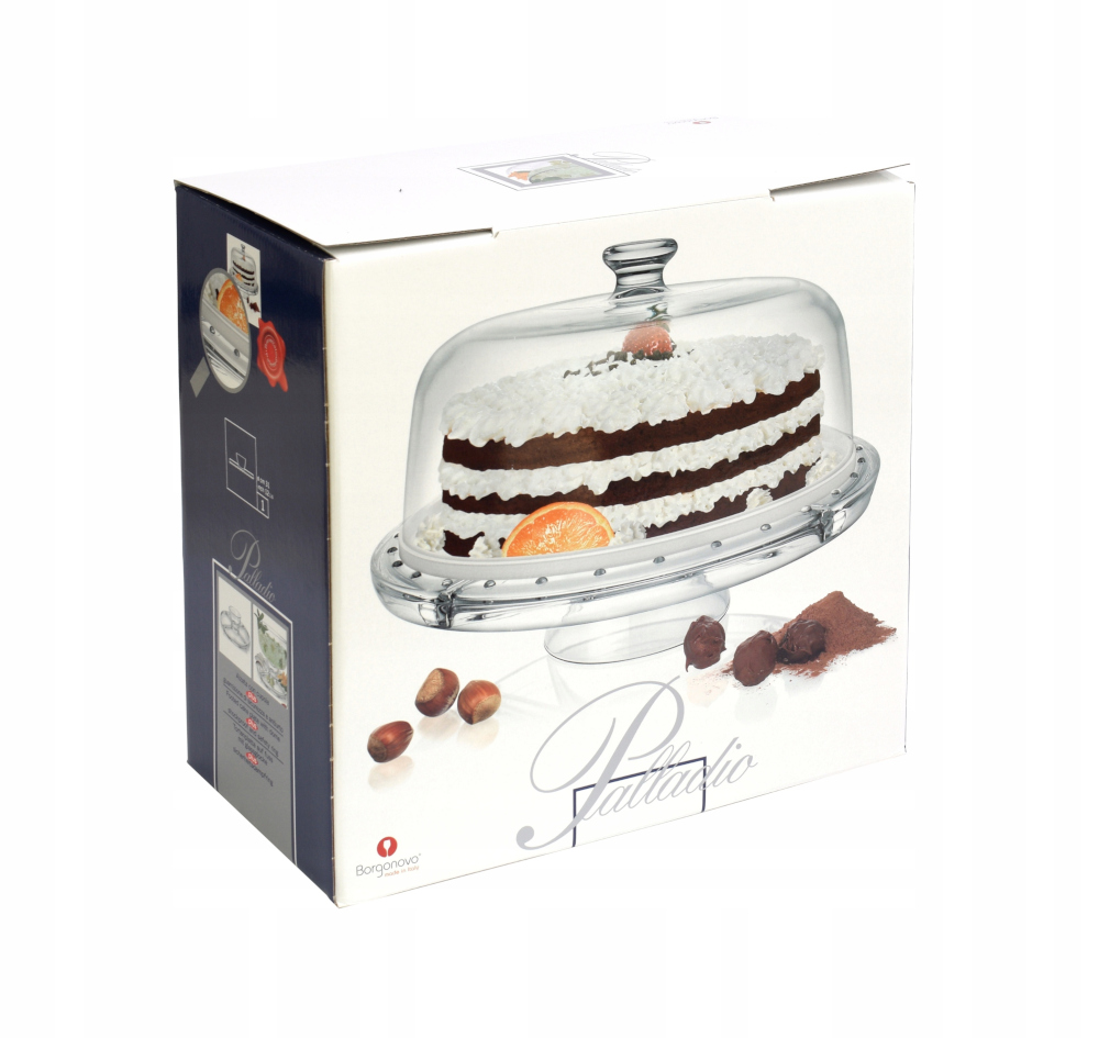 

Patera z pokrywą kloszem szklana 6w1Borgonovo 0389