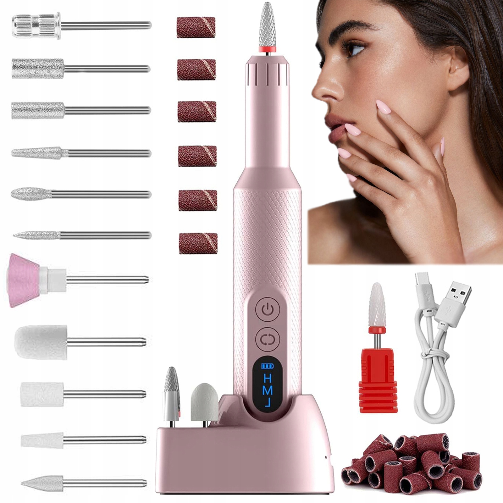 Manikúra Bruska Na Nehty Profesionální Bezdrátová 20000 Km Set