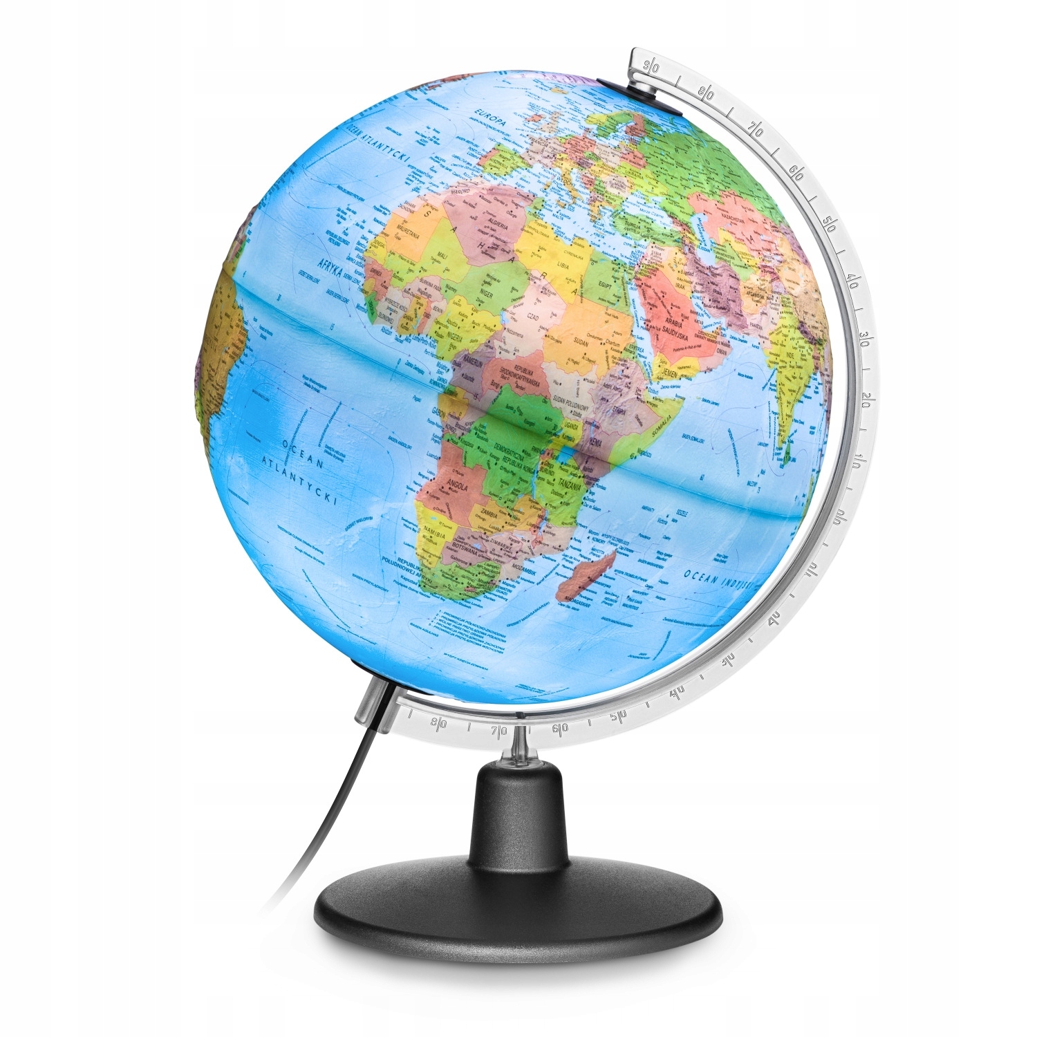 Globus podświetlany 3w1 polityczny / fizyczny + 3D plastyczny, kula 30 cm Marka Nova Rico SpA