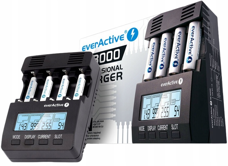 everActive Nabíječka pro akumulátory Ni-MH Ni-CD NC-3000M, napájecí adaptér