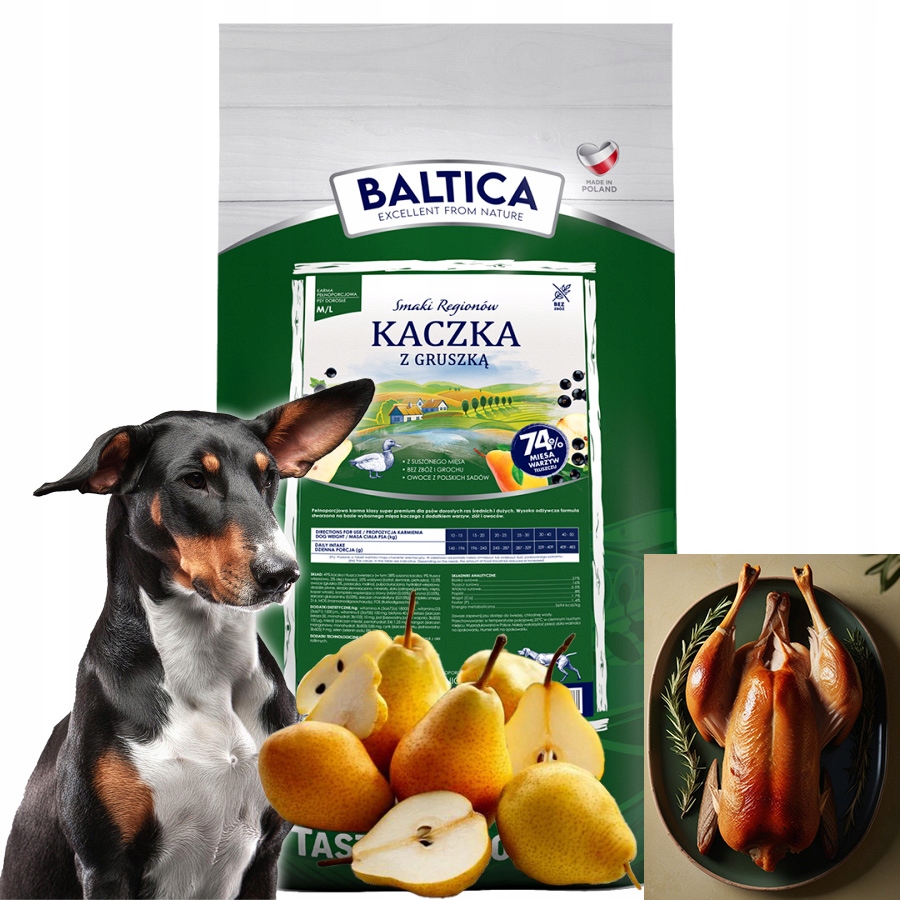 Levně Baltica Kachna s hruškou M/L suché krmivo pro psa 12 kg