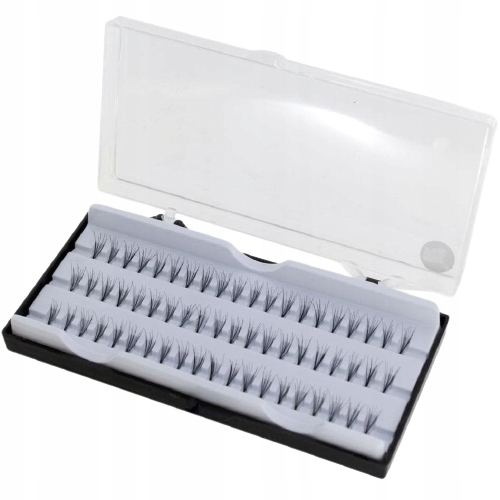 Sztuczne RZĘSY KĘPKI Czarne Gęste 12mm 60szt