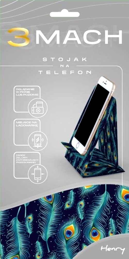 HENRY 3MACH - STOJAK NA TELEFON PAWIE PIÓRA