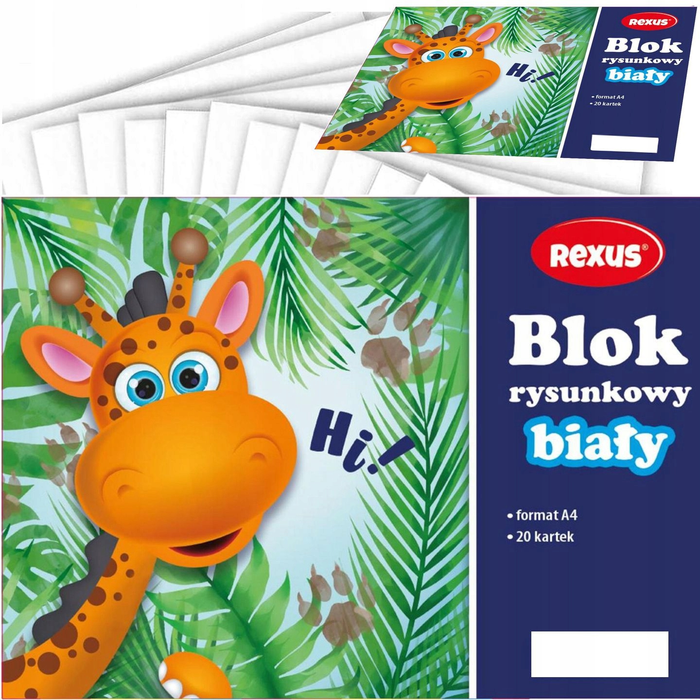 

Blok Rysunkowy Biały Rexus A4 20 Kartkowy
