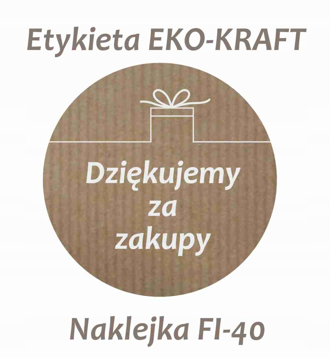 

Dziękujemy Za Zakupy naklejka etykieta Eko Kraft