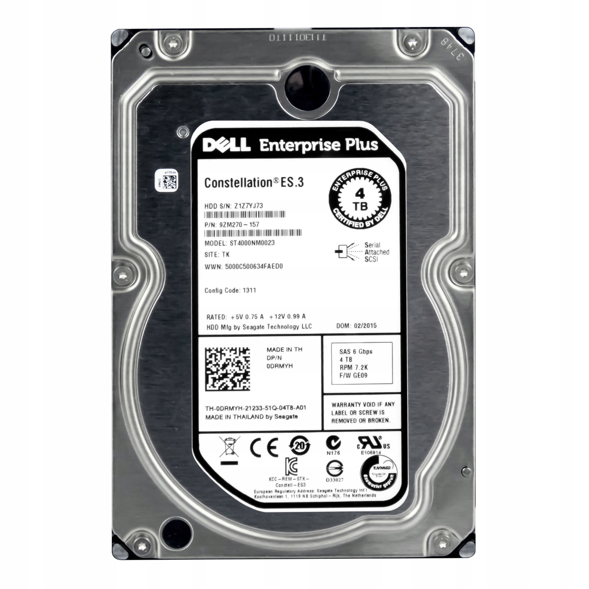 Dell 0DRMYH 4TB 7.2K 128MB SAS-2 3.5'' ST4000NM0023