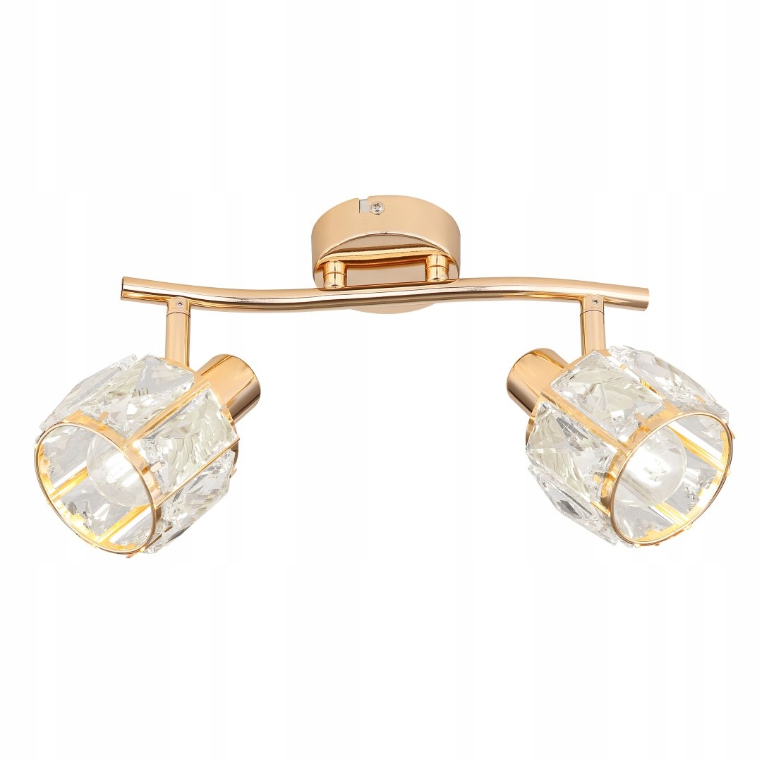 Lampa Sufitowa Kryształy Listwa Kryształ Złota Klosz Złoty Dubai 2