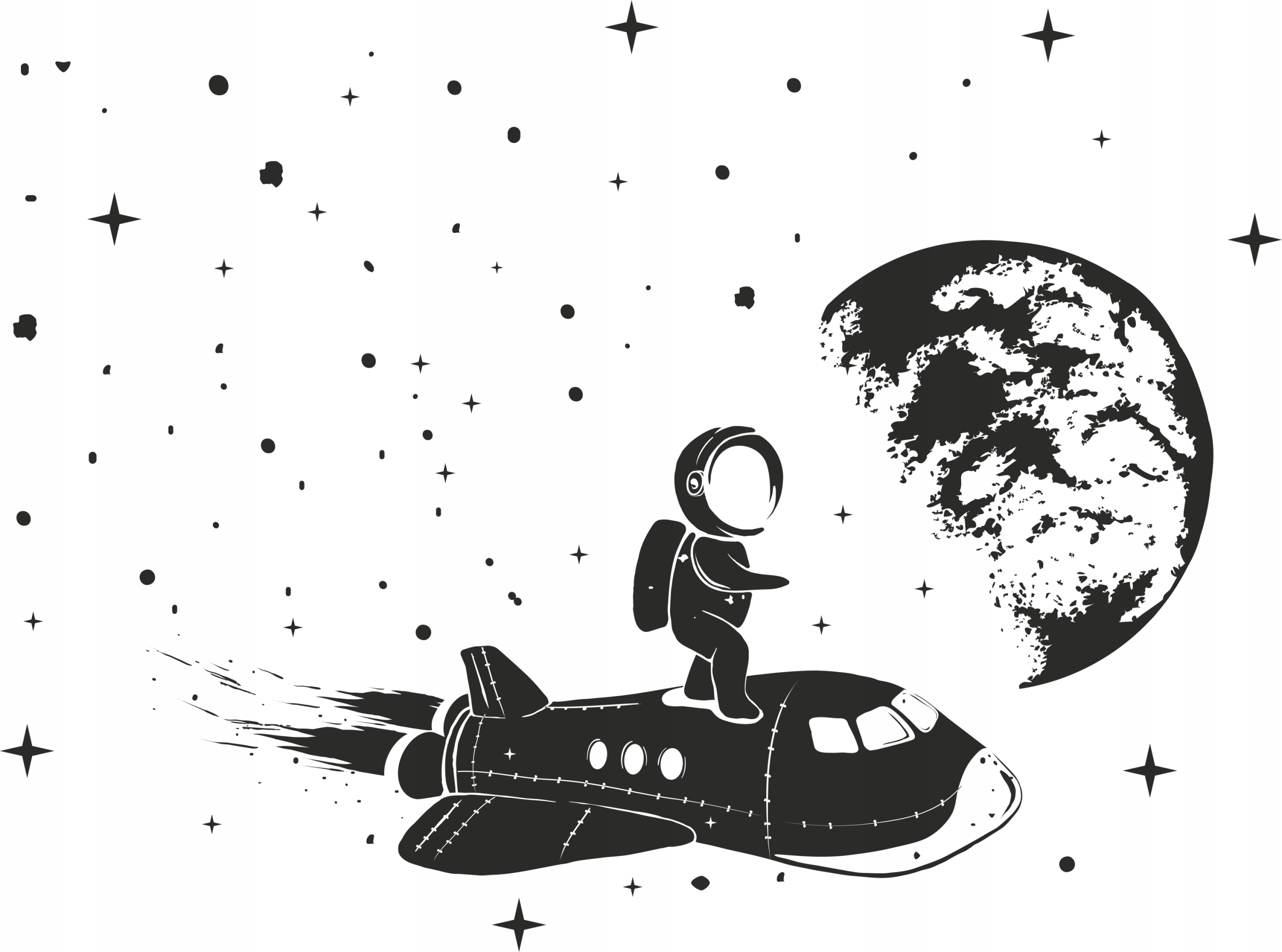 

Naklejki ścienne dla dzieci Kosmos Rakieta 150cm