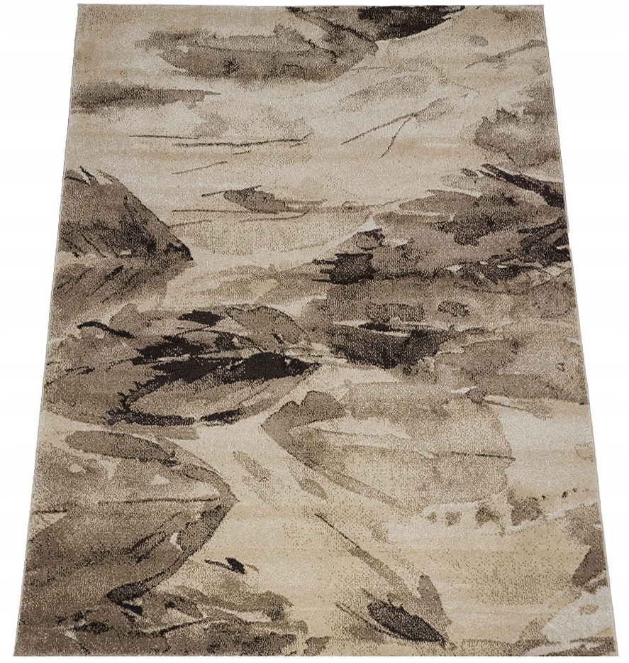 Koberec 120x180 Moderný Béžový Do Obývačky Spálne Hrubá Mäsitá Kvalita