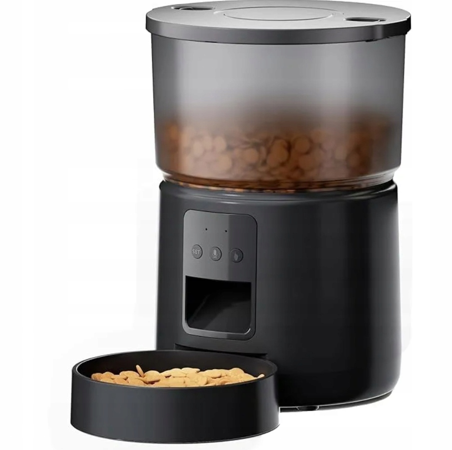 Levně Automatický Dávkovač Krmiva 5G/2.4G WiFi Podavač Krmiva Pro Psa Kočku Černý
