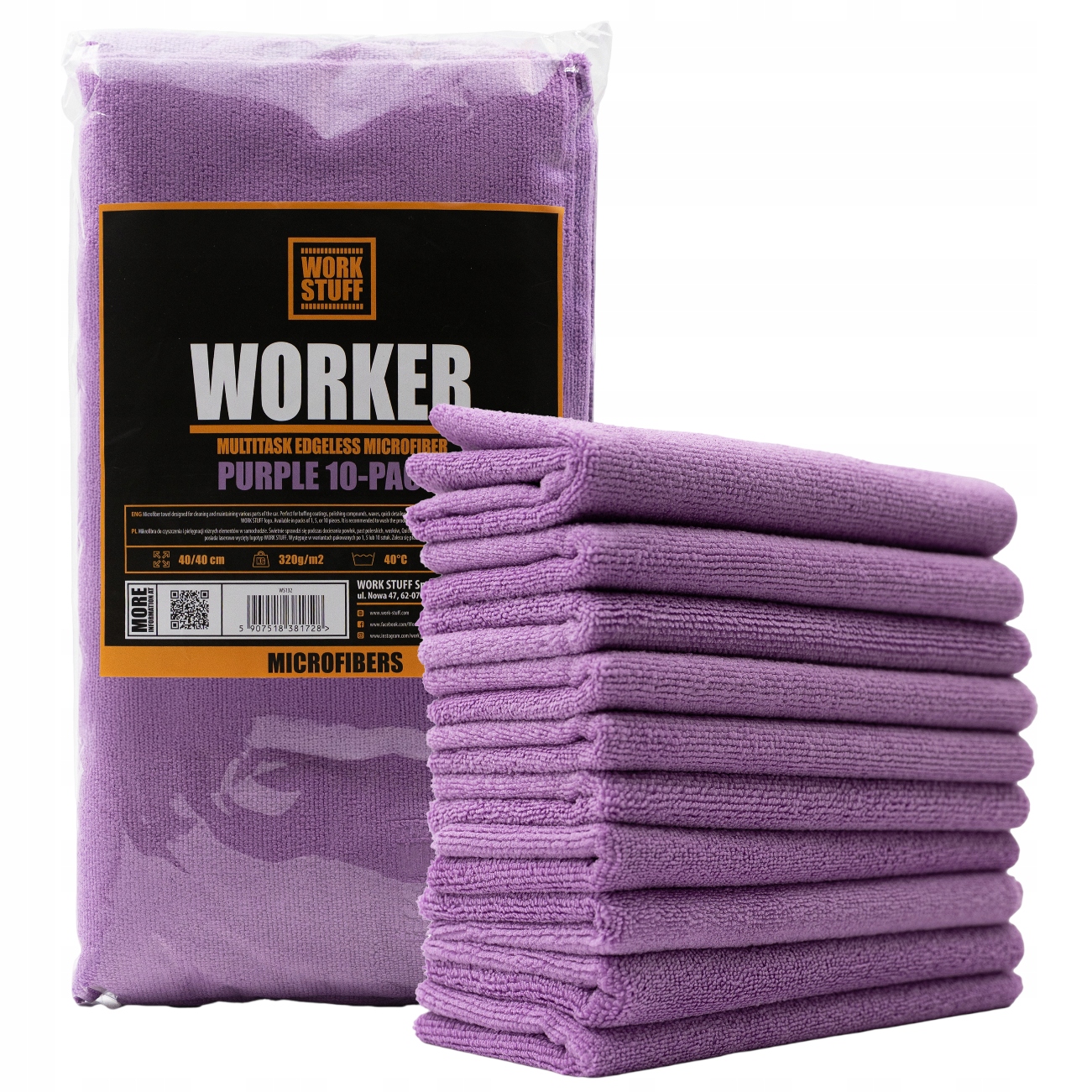 Work Stuff Worker 10-PACK Zestaw 10x Wszechstronnych Mikrofibr Bezszwowych