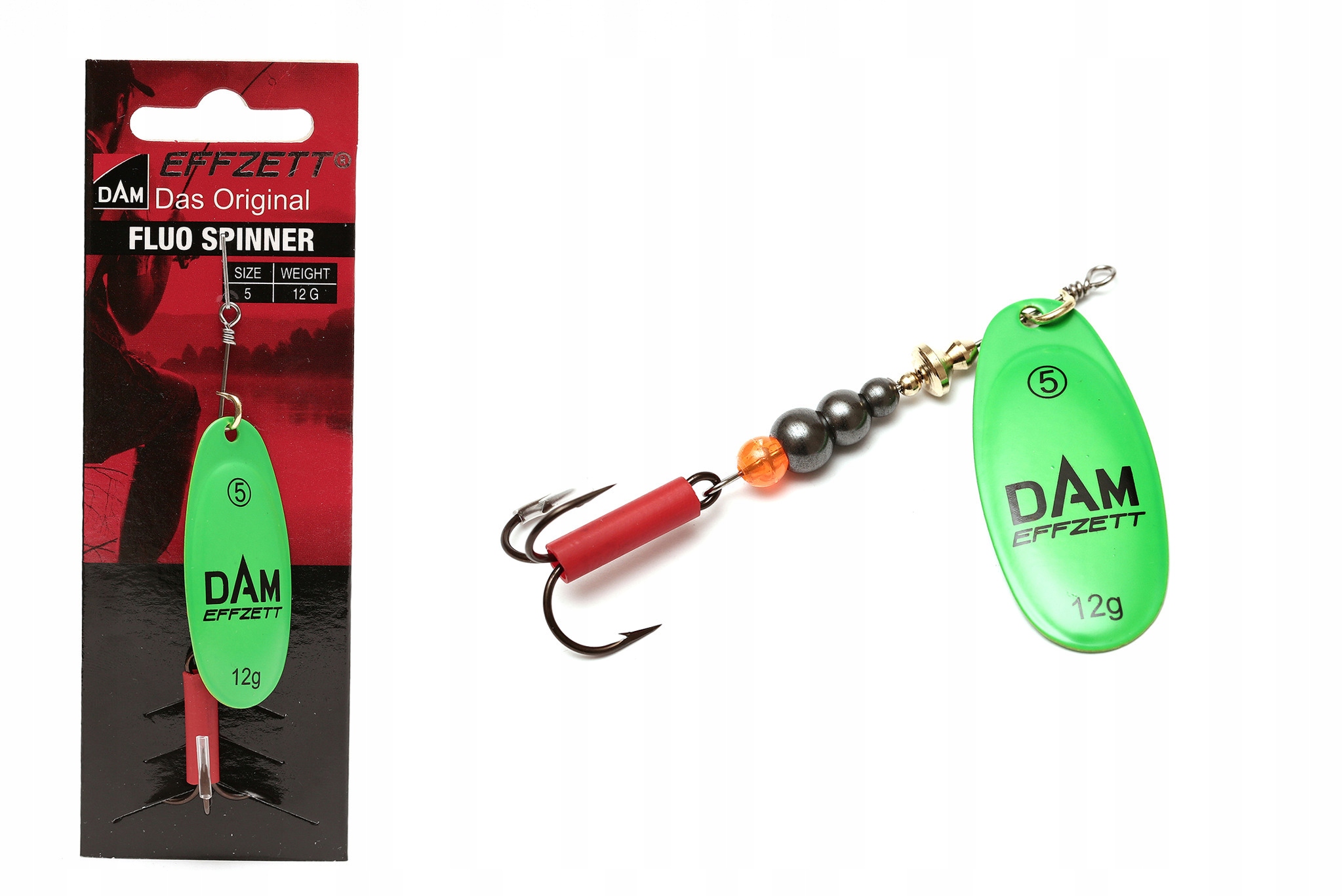 Obrotówka Dam Effzett Fluo GREEN-6,0 g