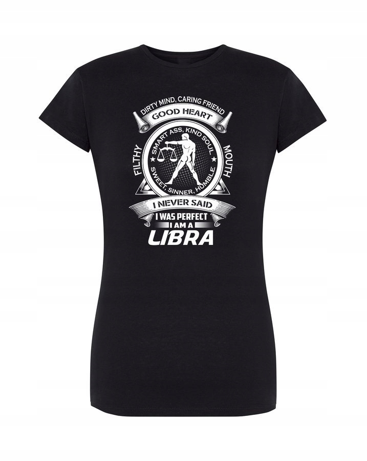 

T-shirt damski czarny Znak Zodiaku - Libra 2XL