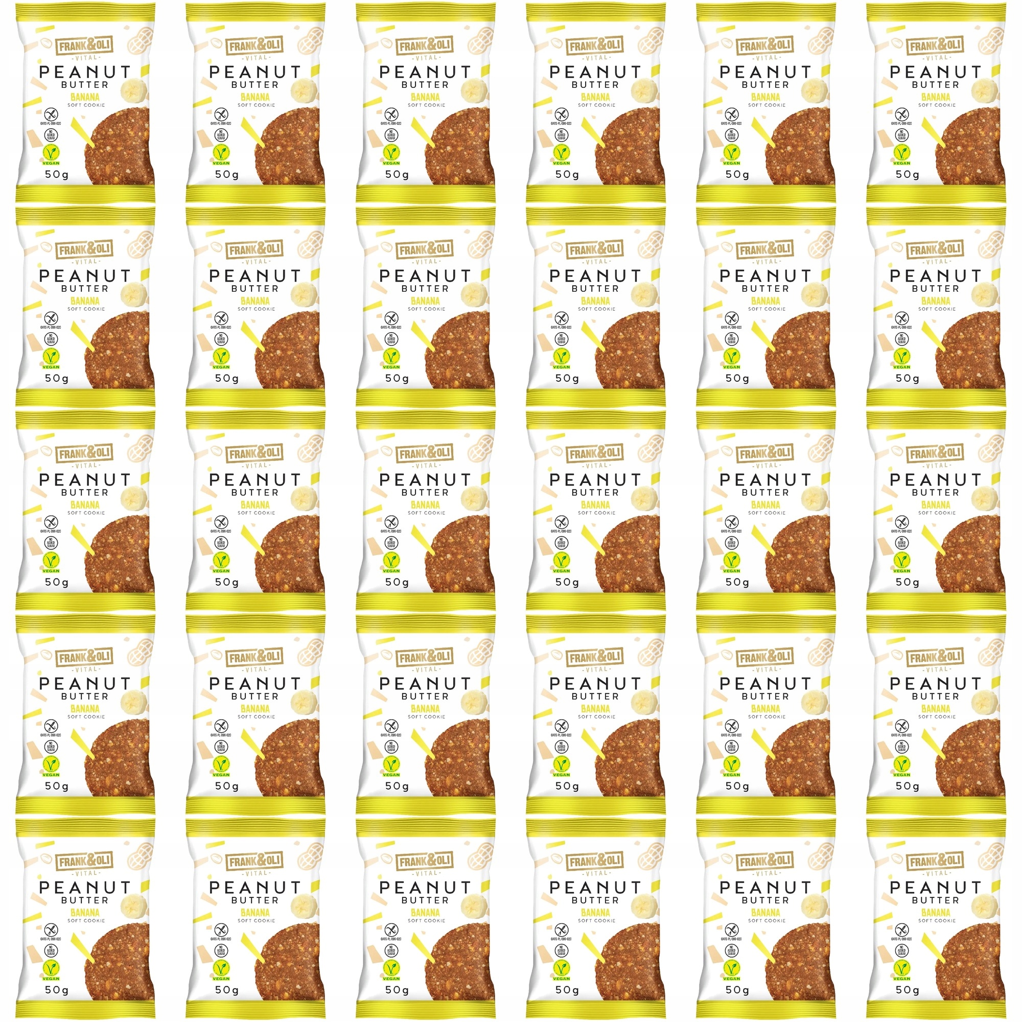 Zestaw ciasteczek Frank&Oli Ciasteczko Peanut Butter i Banan 50 g 30 szt.