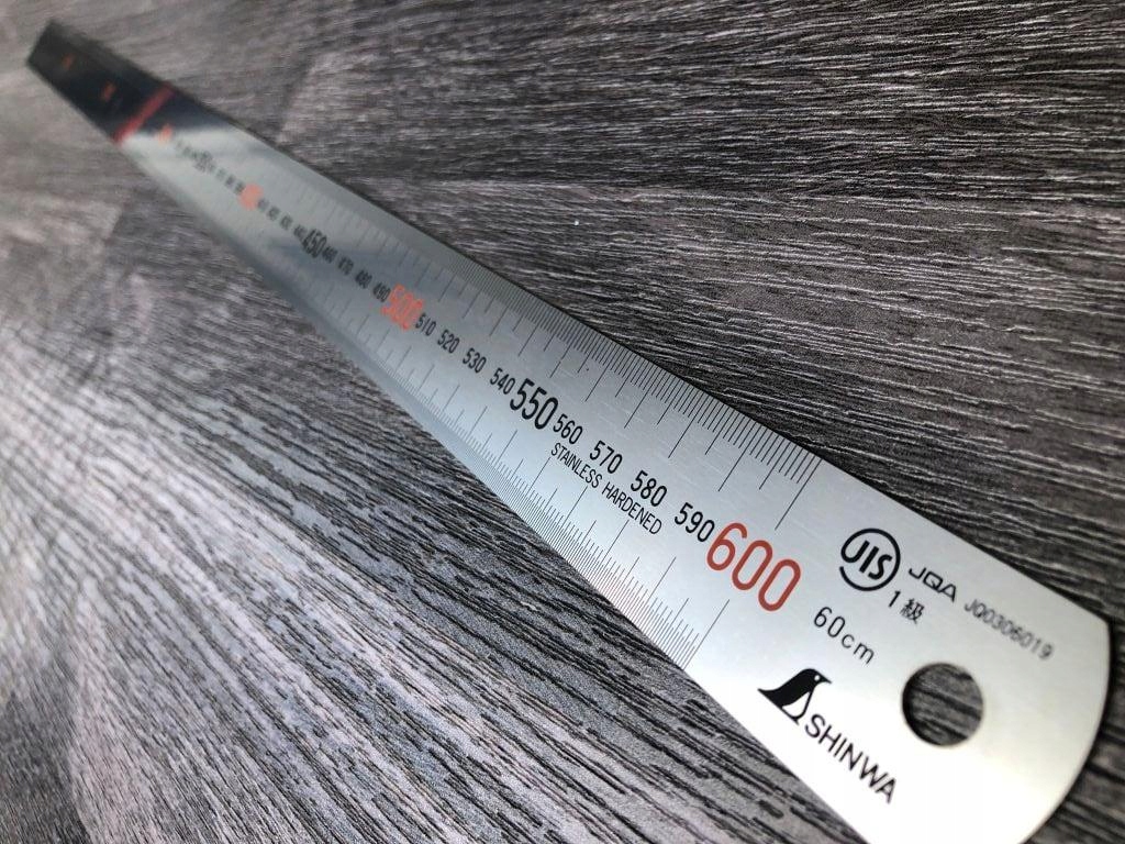 Liniał pierwsza klasa dokładności Chromowana stal nierdzewna Shinwa 600x30