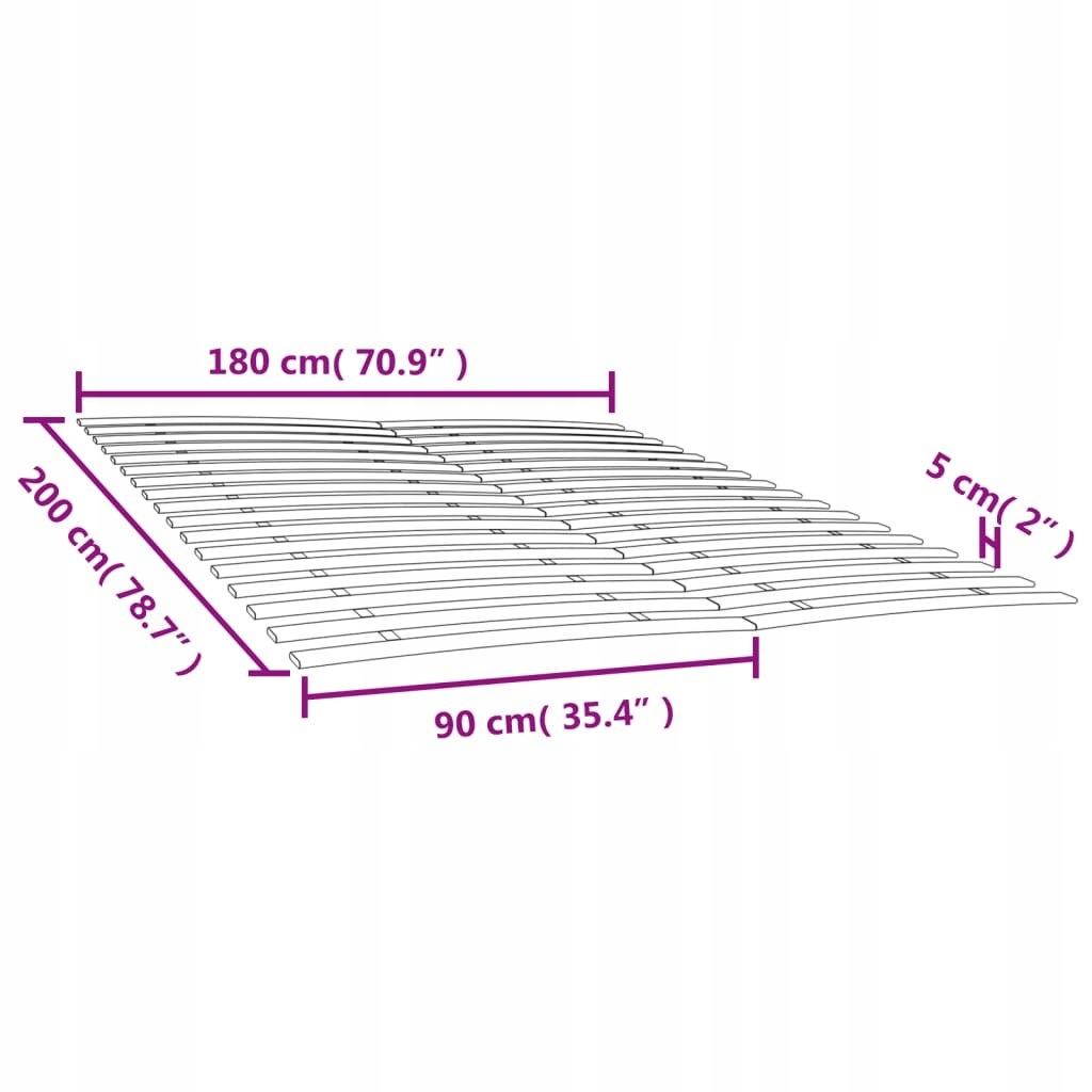 STELAŻ DO ŁÓŻKA 34 LISTWY 2 SZT 90X200CM EAN (GTIN) 8721012152472