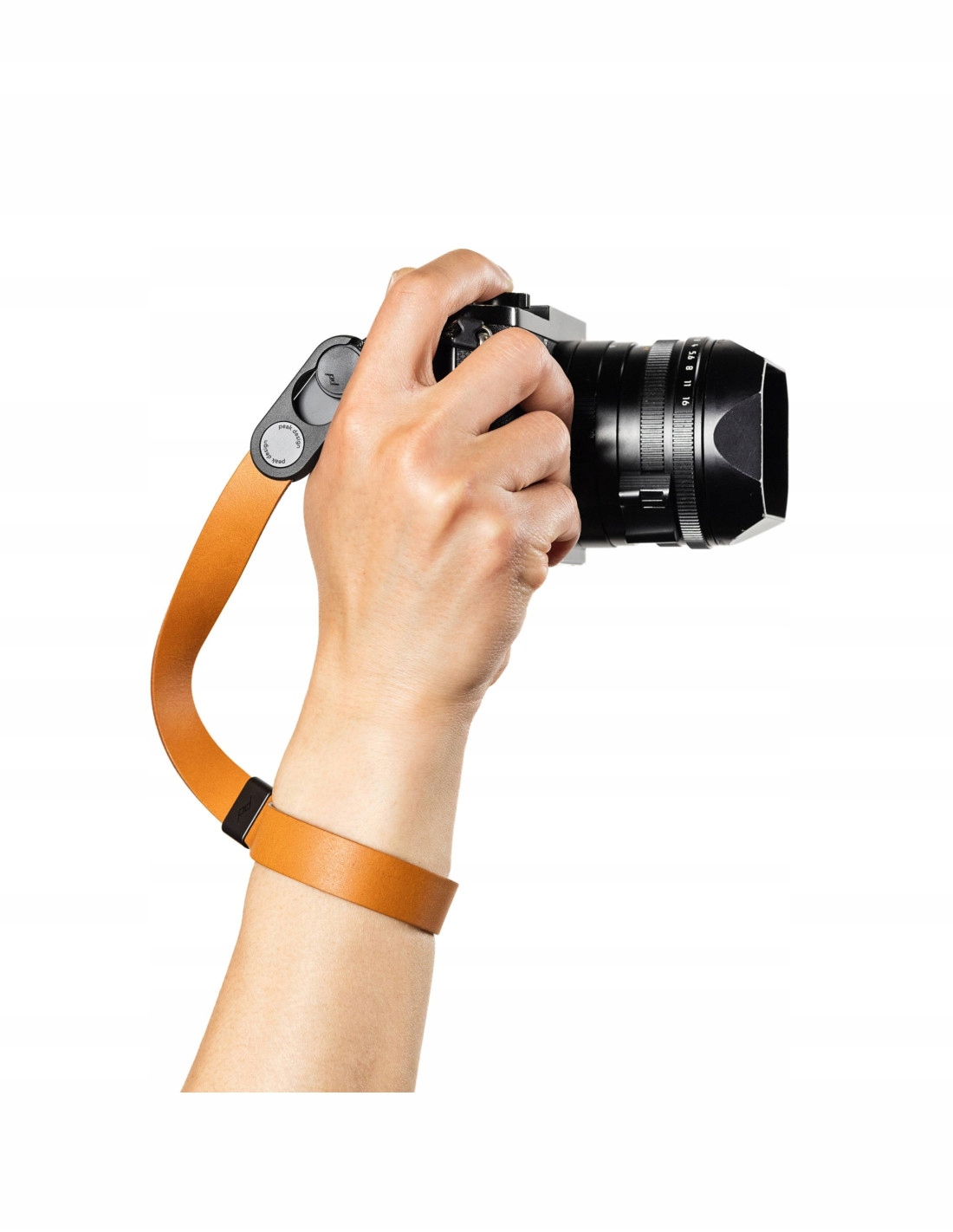 Pásek na zápěstí Peak Design Cuff Leather Amber jantarová kůže