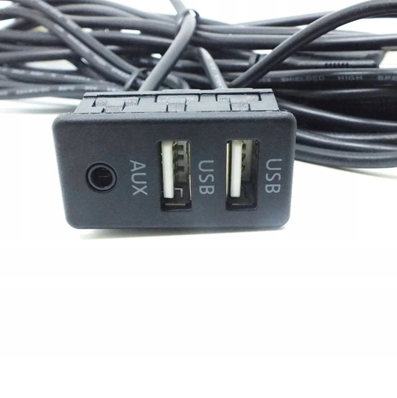 Port USB Panel 3.5mm AUX przedłużacz USB Adapter 2