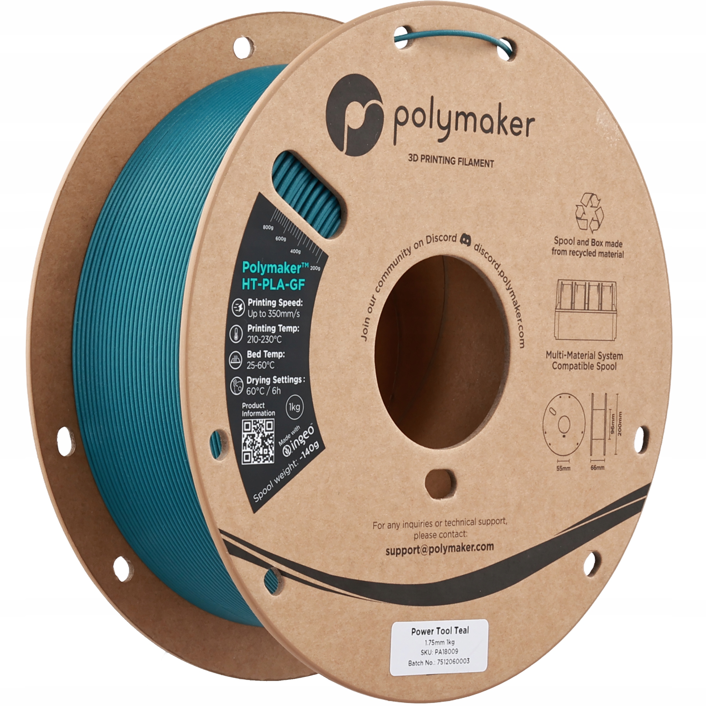 Polymaker Ht-pla-gf Power Tool Teal 1.75 mm 1kg