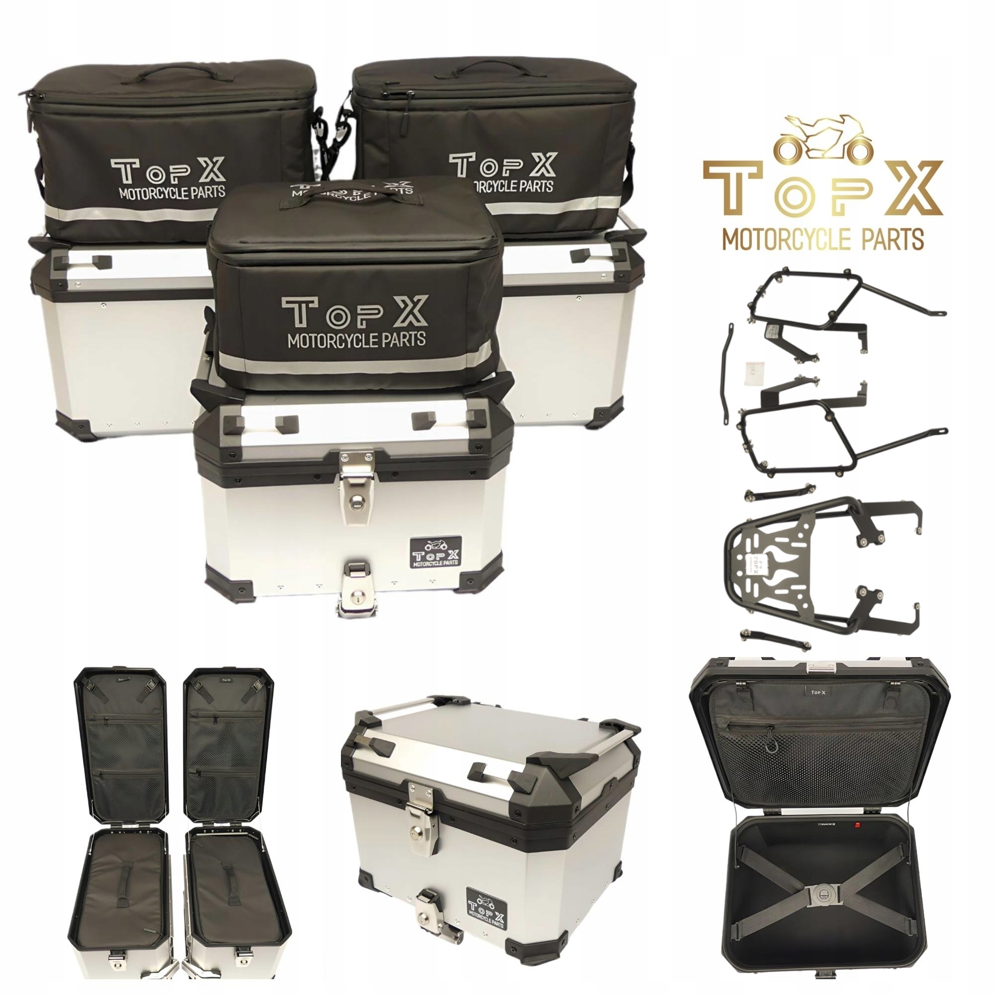 Honda Cb 500F 500X Cbr 500R Sada kufrů Boční Aluminiové rámy Tašky