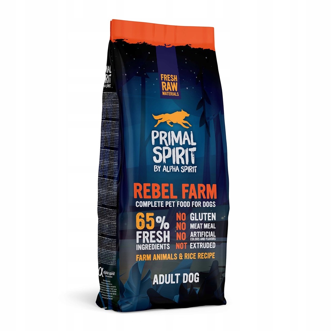 Levně Krmivo pro psy Primal Spirit Rebel Farm 65% 12 kg