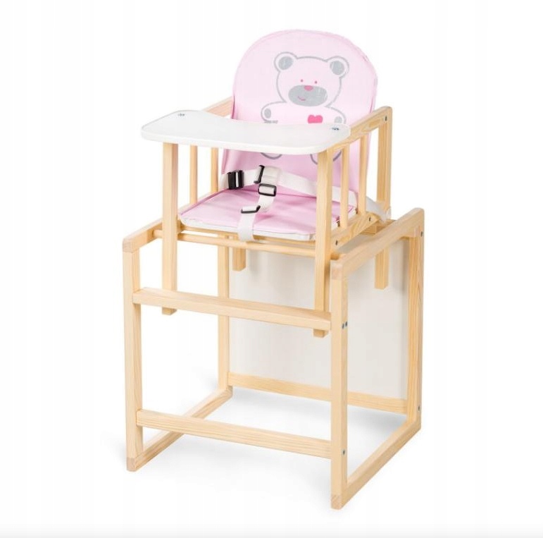 Стульчик для кормления деревянный столик 2 в 1 Роз