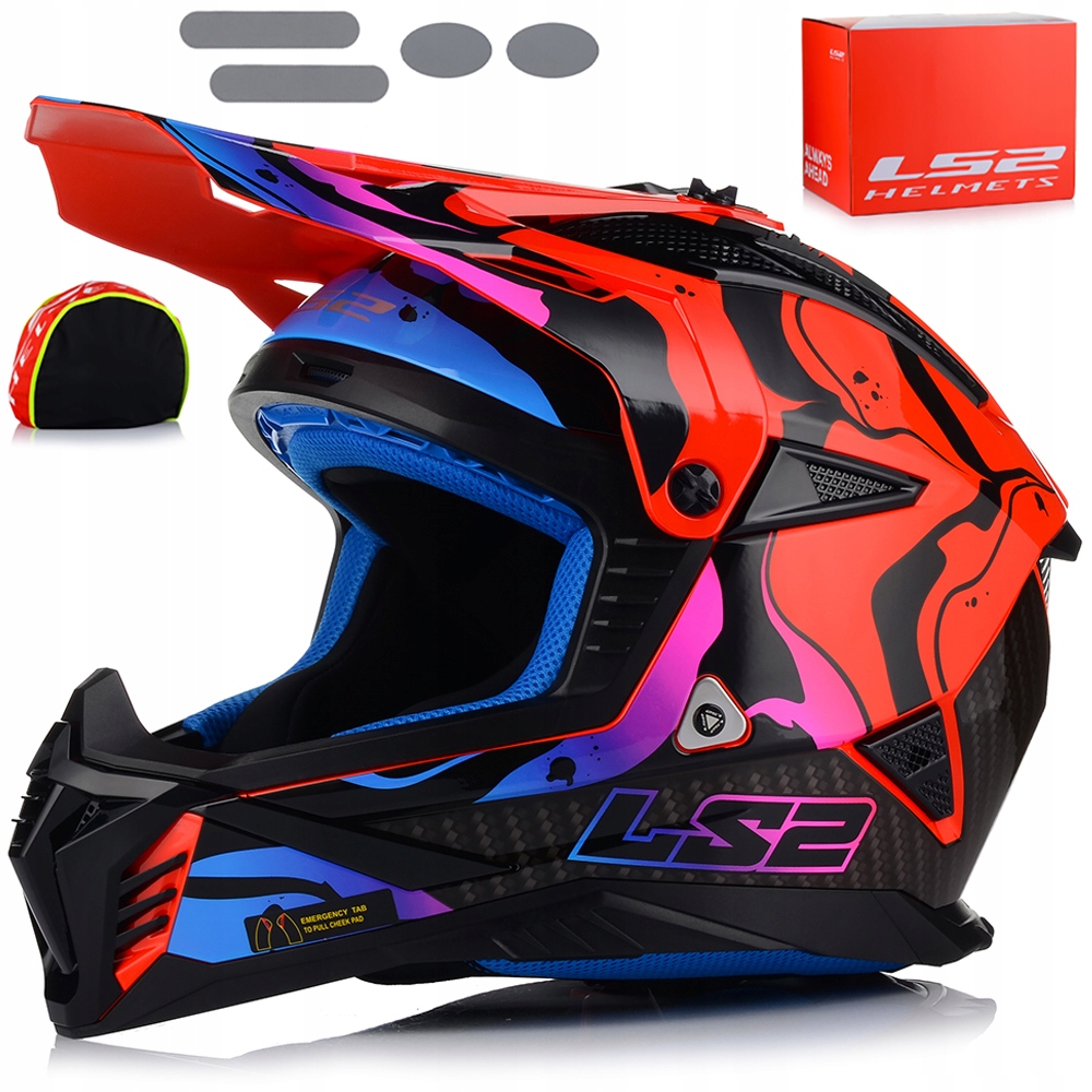 Motocyklová Prilba LS2 MX708 Fast II Wash Red Lehká Enduro Cross Štvorkolka Atv