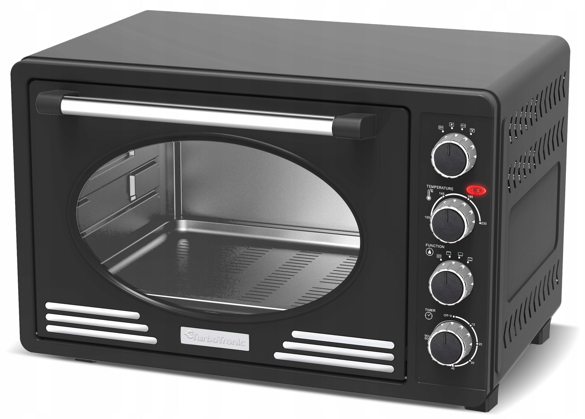Retro piekarnik elektryczny TurboTronic termoobieg rożno 45L 2000W Czarny,