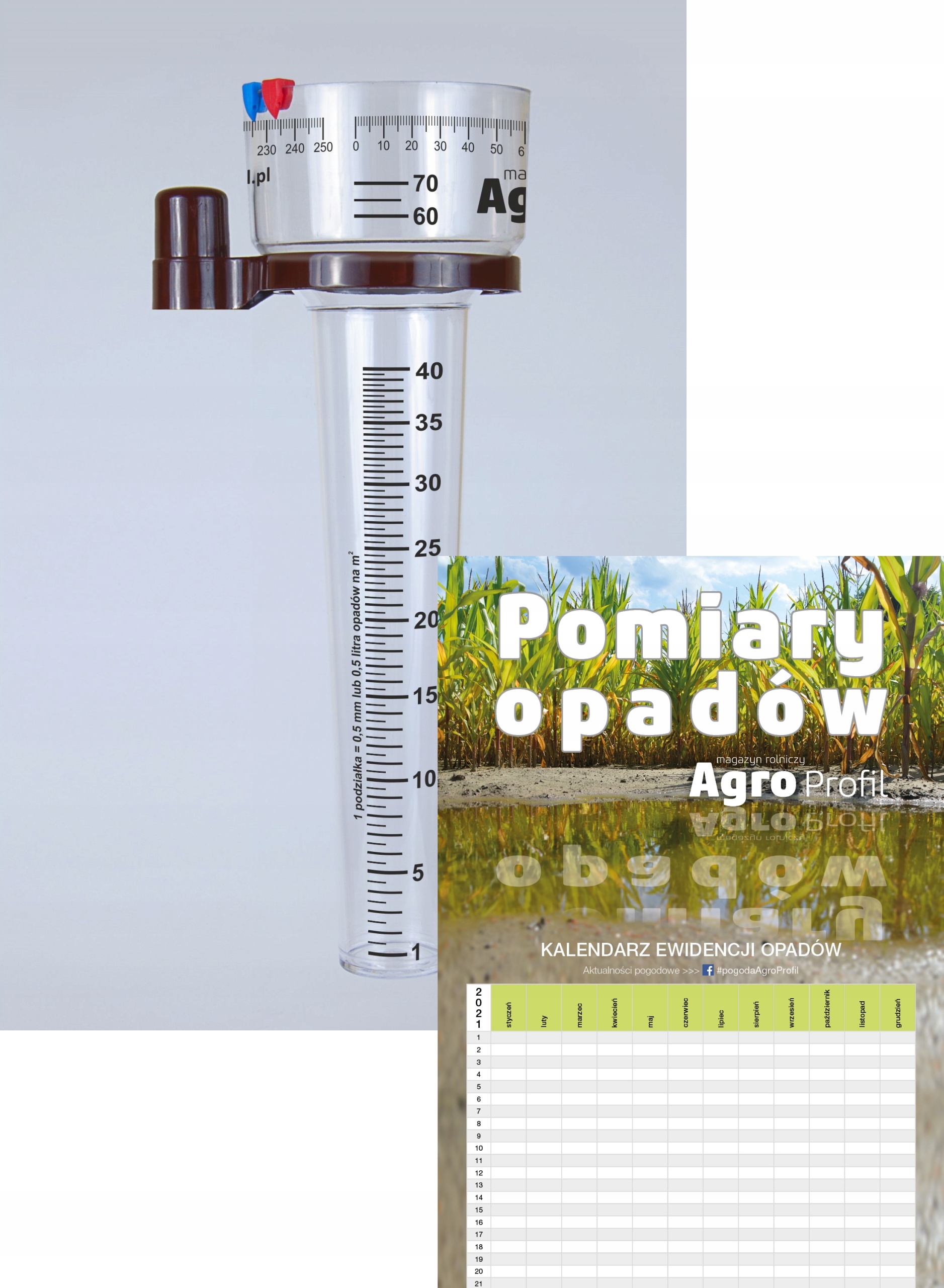 

Deszczomierz Standard i kalendarz pomiaru opadów